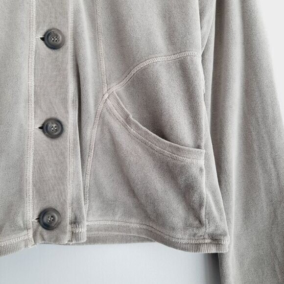 SANDWICH Soft Velvet Button Down Cardigan Gray Sz S - Picture 5 of 10